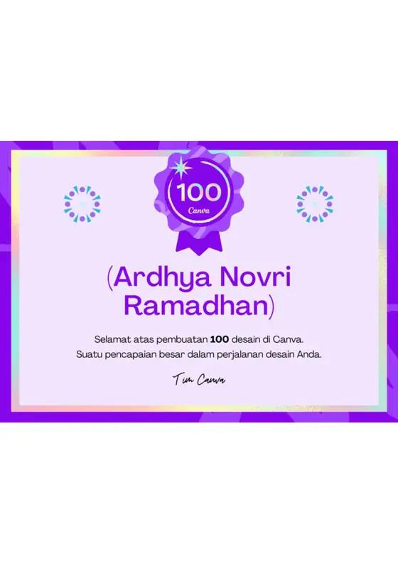 Canva — 100 Design achievement badge