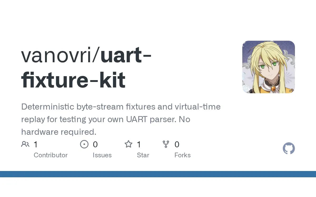 GitHub social preview for uart-fixture-kit